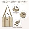 VASCHY The Tote Bags for Women, Canvas Crossbody Shoulder Bag with Zipper Casual Ladies Handbags Purse for Work/Travel/Shopping,Apricot #5