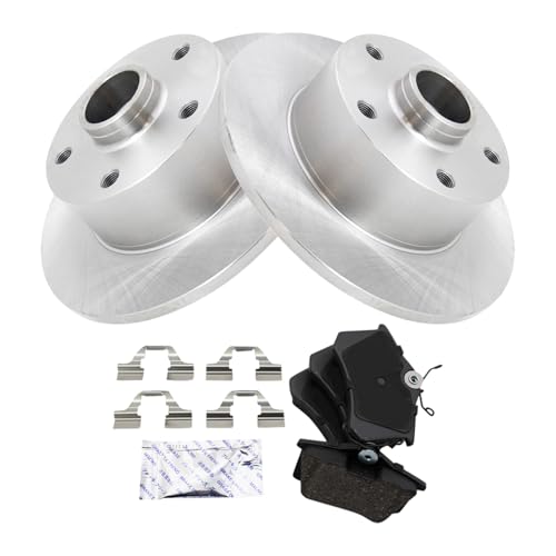Image of TRQ Rear Brake Pad and Rotor Set Ceramic Compatible with 1997-2001 Audi A4 2000-2001 A4 Quattro