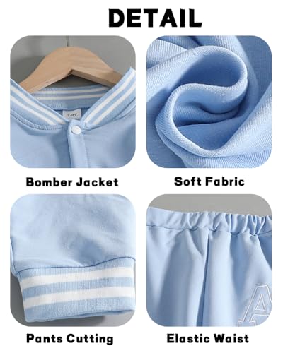 Image of Cakaner Boys Color Block Button Down Shirt and Jogger Pants Button Up Sweatsuits Sets (Size: 5-12T)