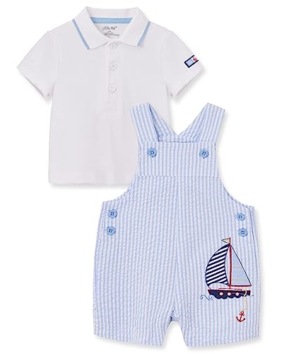 Image of Little Me Baby Boy Shortall Set – 2-Piece, Tee Shirt and Overall Shorts, Cute and Comfy Outfits