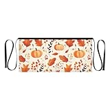Happy Thanksgiving Bunte Blätter und Kürbis, 30,5 cm, wasserdichte Kellnerschürze mit 3 Taschen, lustige Servierschürzen für Damen, Herren, Erwachsene, Küche, Bunte Blätter und Kürbis, One size