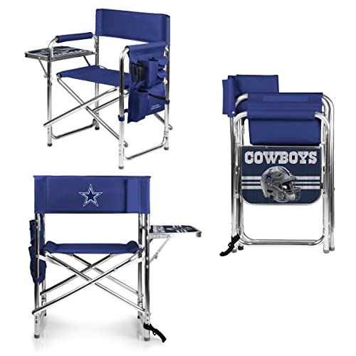 PICNIC TIME NFL Sports Side Table, Beach, Camp Chair for Adults Dallas