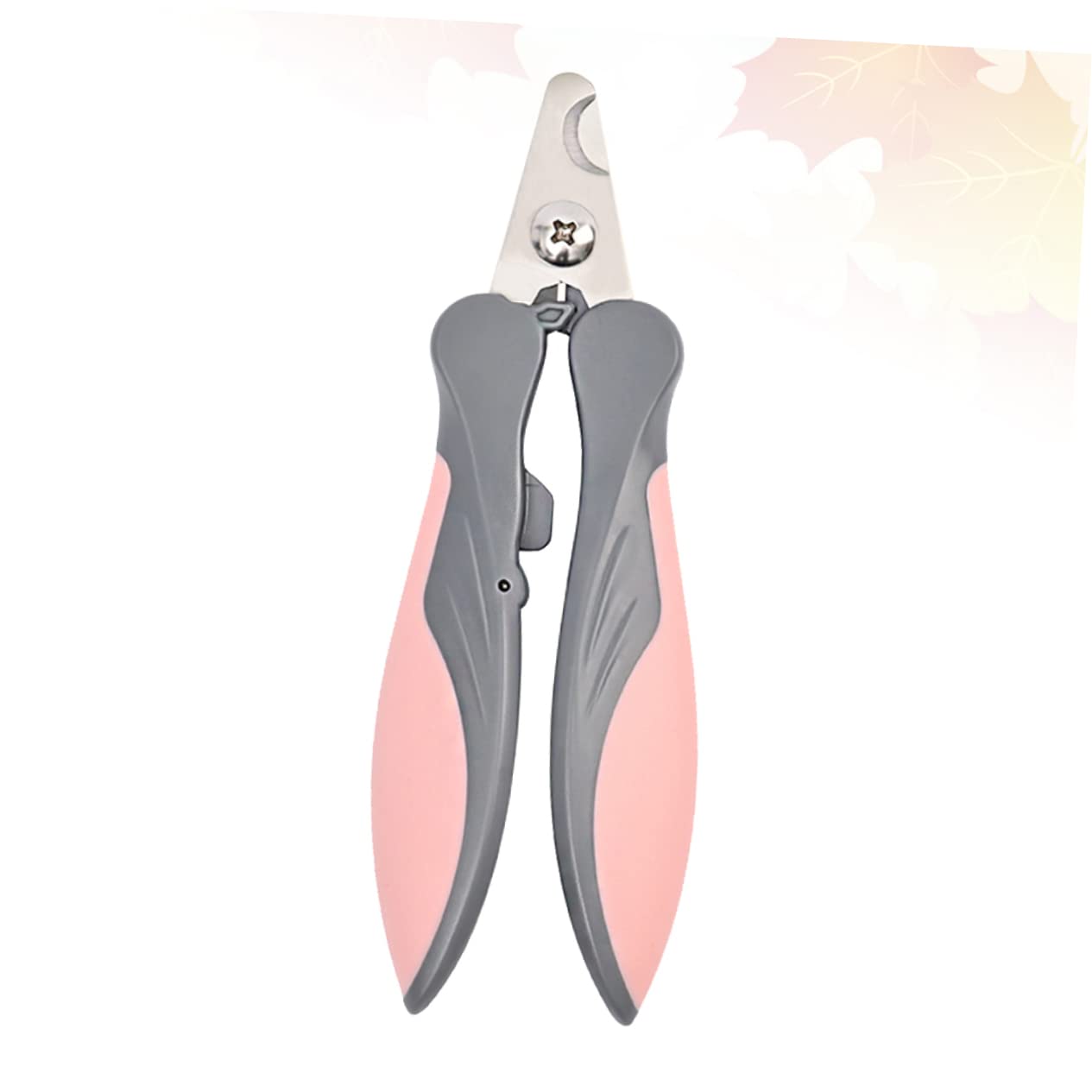 Abaodam 1pc Professional Pet Nail Trimmer Ergonomic Stainless Steel Nail Clipper for Cats Small Dogs and Small Animals Pink with Unique Lock Design