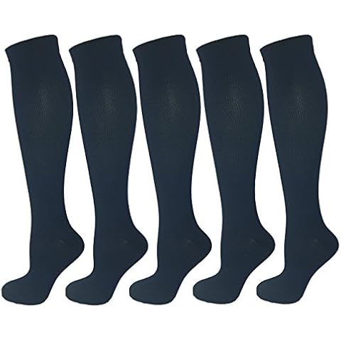 Swell Relief 5 Pair Navy Blue Moderate Compression Socks, 15-20 mmHg. L/XL Cover