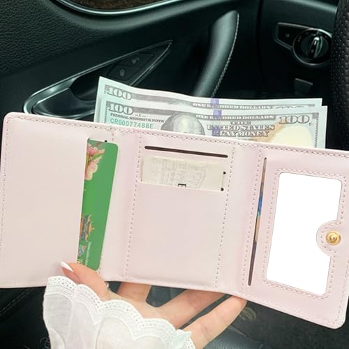 Womens Wallet with Card Holder Coin Purse Stylish Change Purse Sweet Bows Short PU Leather Wallet for Trave Pu Leather Change Bows Korean Styles with Card Holder, Black, Mass Beauty4