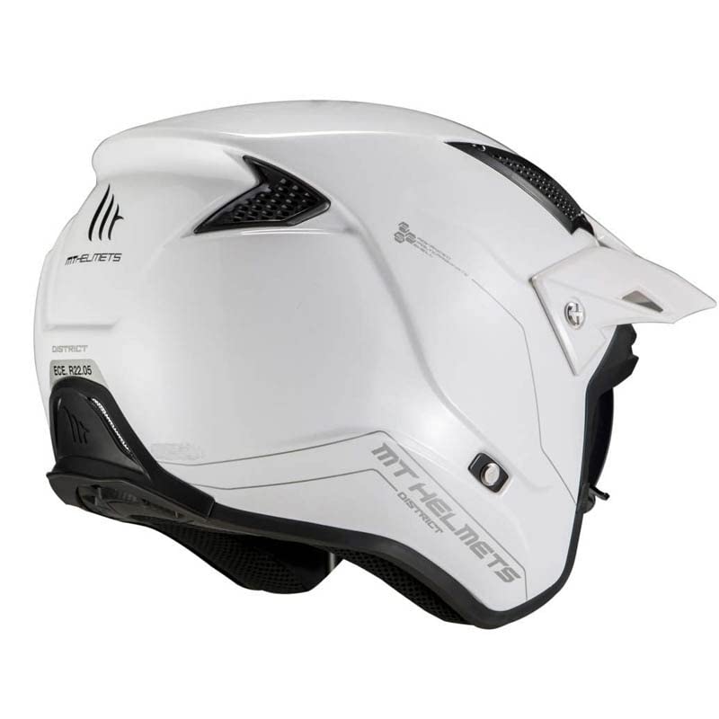 Casco MT District SV Solid Blanco | Casco de Moto Jet Trial | Helmets Unisex Hombre y Mujer