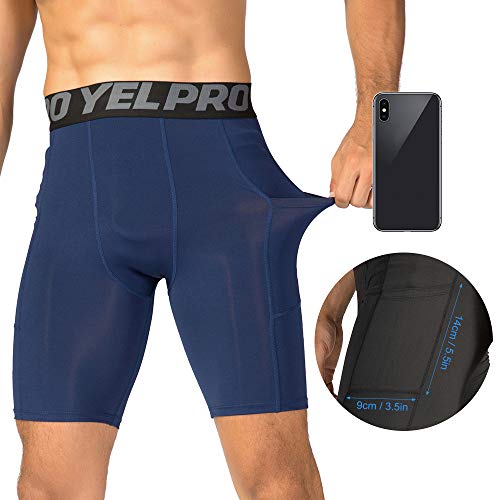Calção, Andoer Shorts de compressão masculinos com 3 calções e cuecas de treino ativo com bolso