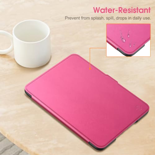 Image of Fintie Case for 7 inch All-New Kindle Paperwhite (12th Generation, 2024) and Kindle Colorsoft Signature Edition - Slim Lightweight Shell PU Leather Protective Cover with Auto Sleep /Wake, Magenta