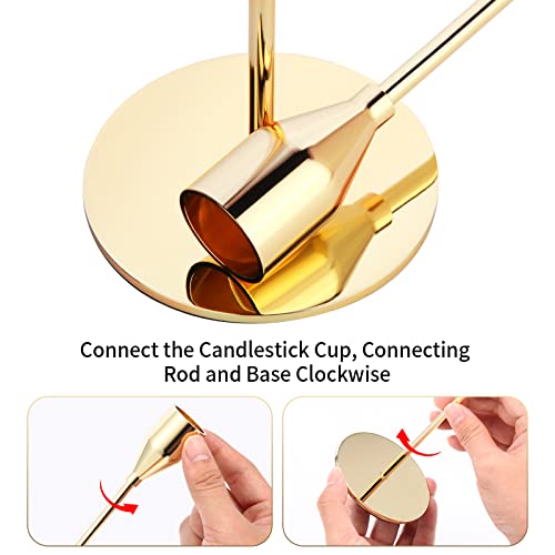 Oatnauxil FYZTA101 Metal Gold Taper Candle Holder For Wedding, Dinning, Party, Fits 3/4 Inch Thick Candle&Led Candles thumb #4