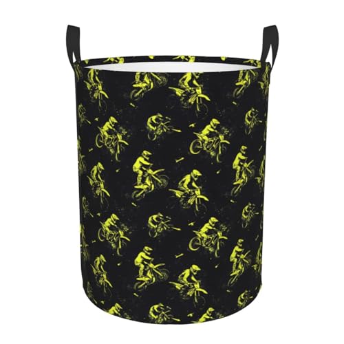 Cesta de lavandería con estampado de motociclista, cesta de ropa sucia para decoración de recámara estética, cesta de lavandería para recámara, departamento, universidad, recámara