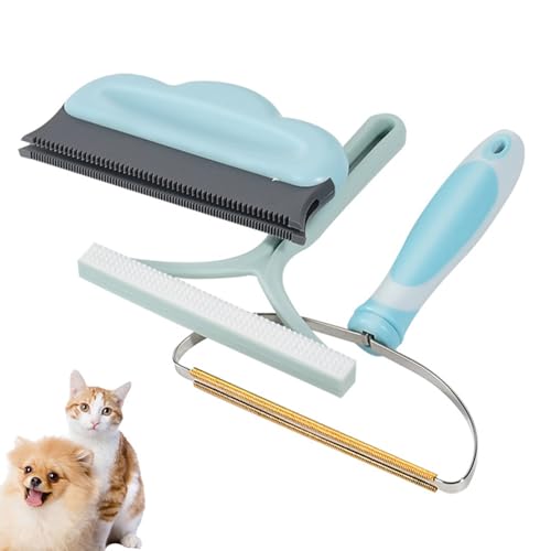 Quitar pelo de perro para alfombra – 3 piezas raspador reutilizable, retiro de pelo para suelo y superficies duras, para casa, salón, dormitorio, sofá o suelo