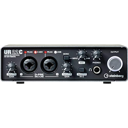 Steinberg Ur22C 2In/2Out Usb3.0 Type C Audio Interface With Kellopy Pop Filter & Xlr Cable Bundle #TOP1