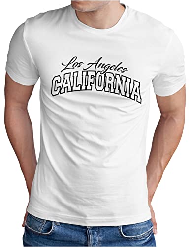 T-shirt style USA pour homme maillot blanc manches courtes Californie Cali
