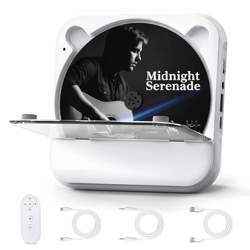 Portable CD Player, Bluetooth 5.1 CD Players with Bulit-in Double Hi-Fi Speakers, CD Players for Home, AUX&USB Jack, FM Radio for Car, Home