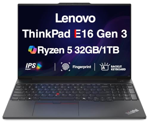 Lenovo ThinkPad E16 Gen 3 Laptop, 16" FHD+, AMD Ryzen 5 230, 32GB/1TB