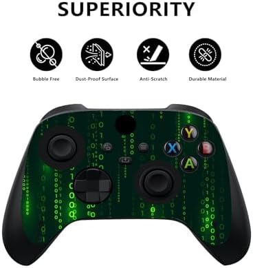 PlayVital Messy Code Custom Vinyl Skins for Xbox Series X, Wrap Decal Cover Stickers for Xbox Series X Console Controller - 1