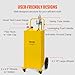 VEVOR 30 Gallon Fuel Caddy, Gas Storage Tank & 4 Wheels, with Manual Transfer Pump, Gasoline Diesel Fuel Container for Cars, Lawn Mowers, ATVs, Boats, More, Yellow