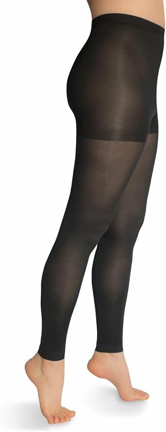 Womens 16-25 mmHg Graduated Compression Microfiber Opaque Footless Tights Moderate Pressure Compression Garment
