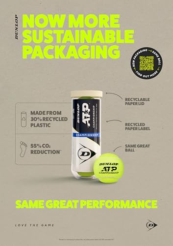 DUNLOP Tennisball ATP Championship - für Sand, Hartplatz und Rasen (3 Bälle)