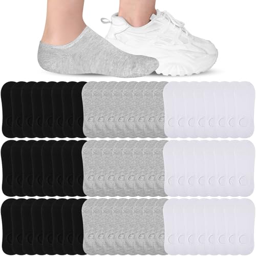 72 Low Cut Soft Thin Invisible Socks: Low Ankle, Short Sports Socks Bulk Pack for Men, Women & Adults