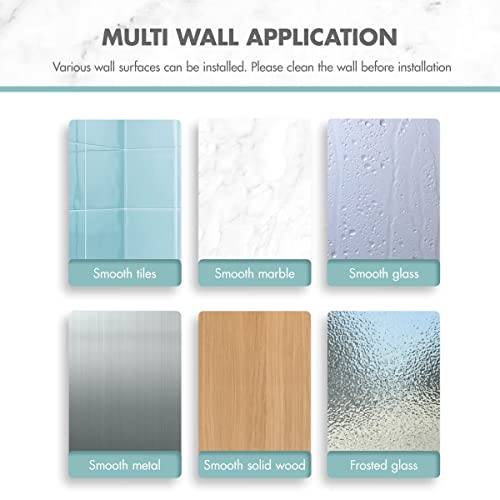 Kuled Shower Caddy, Adhesive Shower Shelves No Drilling, 1.77Inch Height Rustproof Stainless Steel Bathroom Shower Organizer, Silver Polished Shower Shelf With 2 Adhesives #TOP6