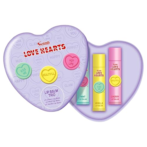 Love Hearts Lippenbalsam-Tuben – Kirsche, Minze und Vanille, 3 Stück