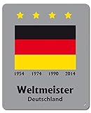 Stärke: ca. 5 mm 1art1 Fußball Deutschland Weltmeister 1954, 1974, 1990, 2014 Mauspad 23x19 cm