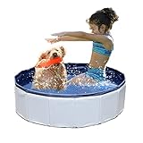 Juegoal 32'x 8' Foldable Baby Dog Pet Bath Swimming Pool, Hard Plastic Kiddie Collapsible Dog Pet...