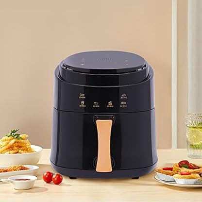 Heißluftfritteusen,8 Liters Fritteusen, Fritteuse mit digitalem LED-Touchscreen, Warmhalten,Voreingestellter Timing-Modus, Öl nicht enthalten, 1400W,für 1-4 Personen (schwarz) – Bild 3