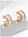 AnnBabic CZ Ear Cuffs Plated in 14K Gold for Women - Hoop Conch Cuff Earrings for Men - Sparkle Rhinestones Clip On Wrap Earrings