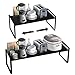Taotigzu El estante de almacenamiento de metal extensible es para gabinetes de cocina, encimeras, cocina, alimentos y utensilios, podría ahorrar espacios, blanco… (negro, 60 * 21 * 18cm)