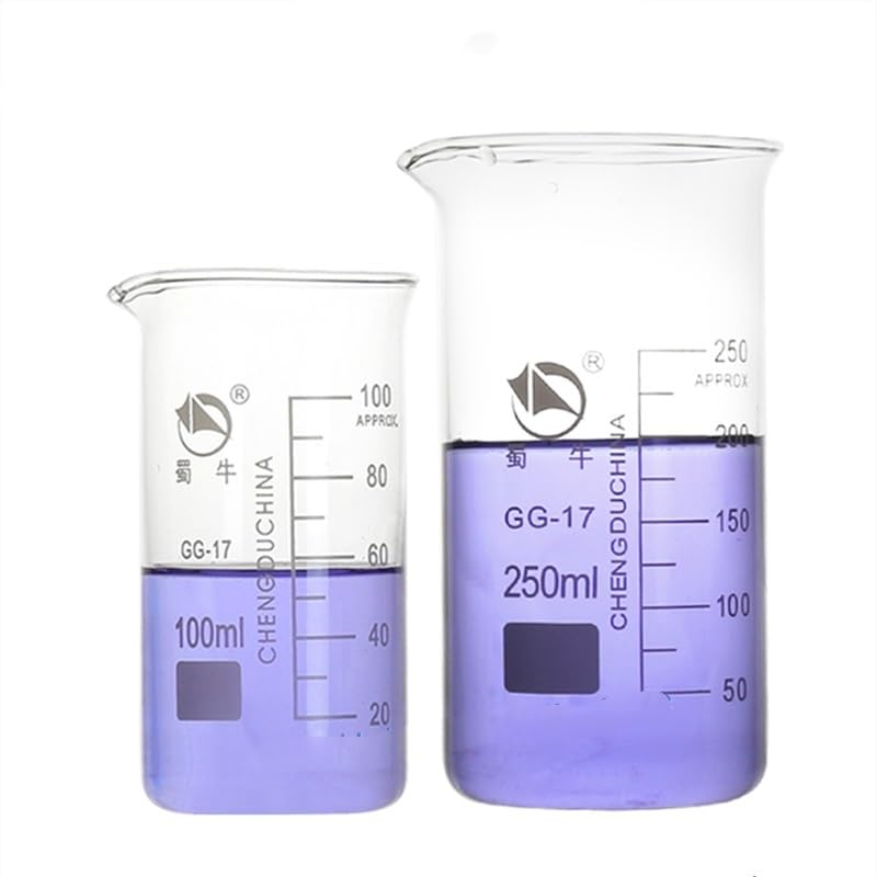 1 pz da 50 ml a 2000 ml Becher in vetro alto for laboratorio chimico Becher in vetro borosilicato trasparente ispessito con beccuccio(800ml)