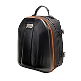 LUOGOXIバイク用シートバッグカーボンファイバー拡張機能付き防水耐久性バックパックロック内蔵シート分ポケット15-20L大容量ヘルメット付き拡張機能内蔵分ポケット防水耐風軽く簡単固定簡易ループ付き (LEDオレンジライト)