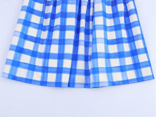 Women Plaid A-Line Skirt Lightweight High Waisted Zipper Long Skirt Slim Casua4