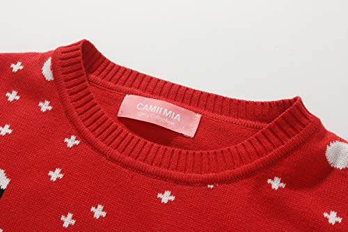 Image of Camii Mia-Big-Girls-Ugly-Christmas-Sweater-Crewneck Sweater Reindeer Santa Clause Pullover Knitted Cozy