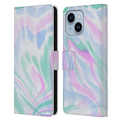 Étui portefeuille en cuir pour iPhone 14 Plus avec motif Suzan Lind Pastel Doux Tie Dye