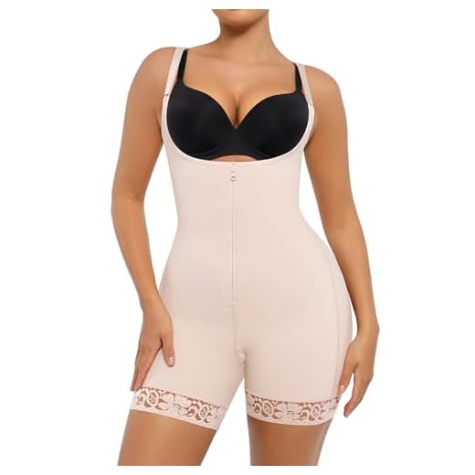 FeelinGirl Shapewear for Women Tummy Control Plus Size Body Shaper for Butt Lifter and Thigh Slimmer Faja Beige M