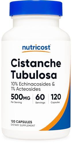 Nutricost Cistanche Tubulosa 500mg Per Serving 120 Capsules - Vegan GMO-Free 60 Servings