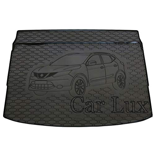 Car Lux DUO05777 - Kit Conjunto Alfombra Protector Maletero y Alfombrillas de Goma a Medida para Nissan Qashqai Tekna II Desde 2014-