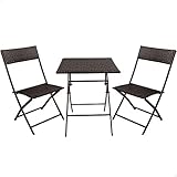 Aktive 61121 - Conjunto mesa y sillas jardín 2 personas | Incluye mesa 60x60x72 y Dos sillas 47x83,5 | Mesa y sillas terraza pequeña ligero y cómodo | Uso en interior y exterior
