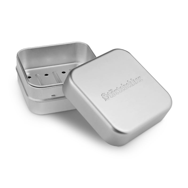 Störtebekker jabón de afeitar y juego de jabón - Juego de jabón de aluminio con jabón de afeitar en diferentes variantes - Jabón de afeitar vegano hecho a mano en fábrica de jabón (Sándalo)