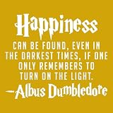Harry Potter Vinyl Wall Art Decal - Dumbledore Quote 'Happiness Can Be Found Even in The Darkest of Times' - 8.5' x 10.5' Home, Apartment, Bedroom, Playroom, Living Room Decor