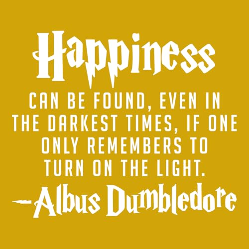 Harry Potter Vinyl Wall Art Decal - Dumbledore Quote 'Happiness Can Be Found Even in The Darkest of Times' - 8.5" x 10.5" Home, Apartment, Bedroom, Playroom, Living Room Decor