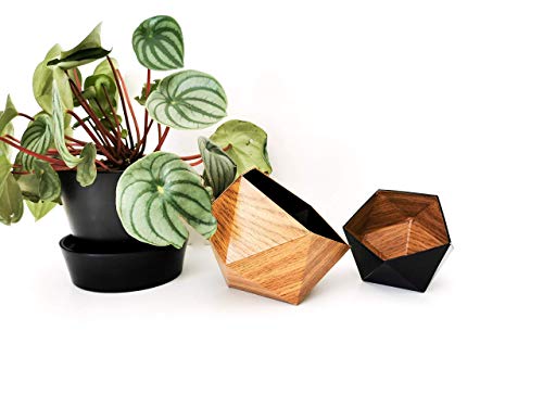 Leewalia - Boîtes origami bois chêne et noir - Leewalia - vide poche - paniers - rangement - boîtes en carton - boîtes en bois - boîtes à bijoux