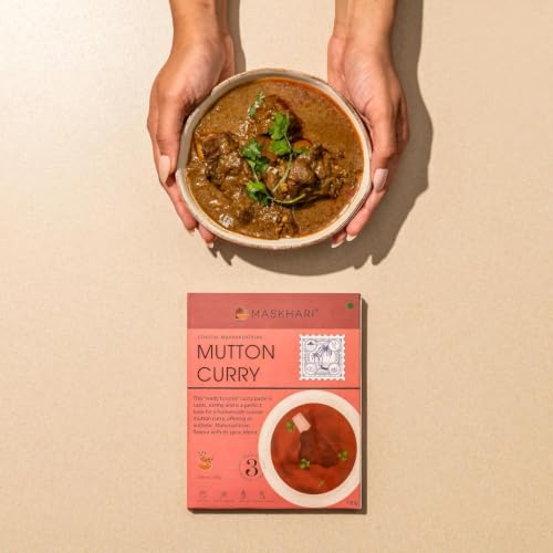 Image of Maskhari Mutton Curry Masala Paste 150g Pack of 2 | Ready to Eat Mutton Masala Paste | Authentic Maharashtrian Indian Curry Paste | Heat & Eat Food | Ready to Cook Food | Instant Indian Meal