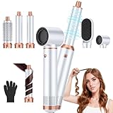 5 in 1 Blow Dryer Brush, Upgrade Hair Dryer Brush Air Curler Air Curling Wrap Styler, Detachable Hot Air Brush Negative Ion Curling Brush Iron, Hair Styling Tools for Drying Curling Straightening