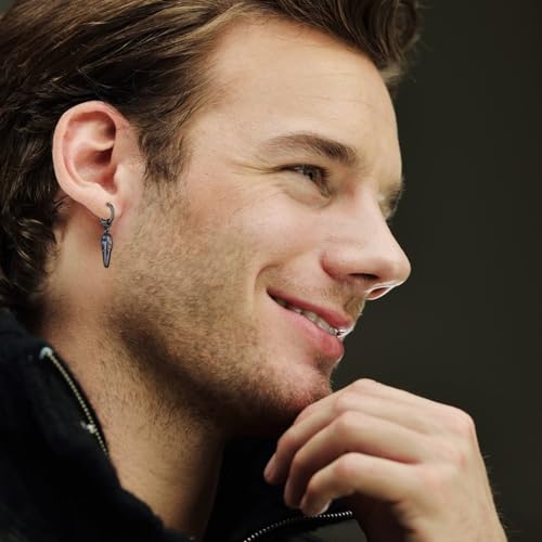 Pendientes de aro vikingos con punta de flecha, joyería nórdica de plata de ley unisex 5