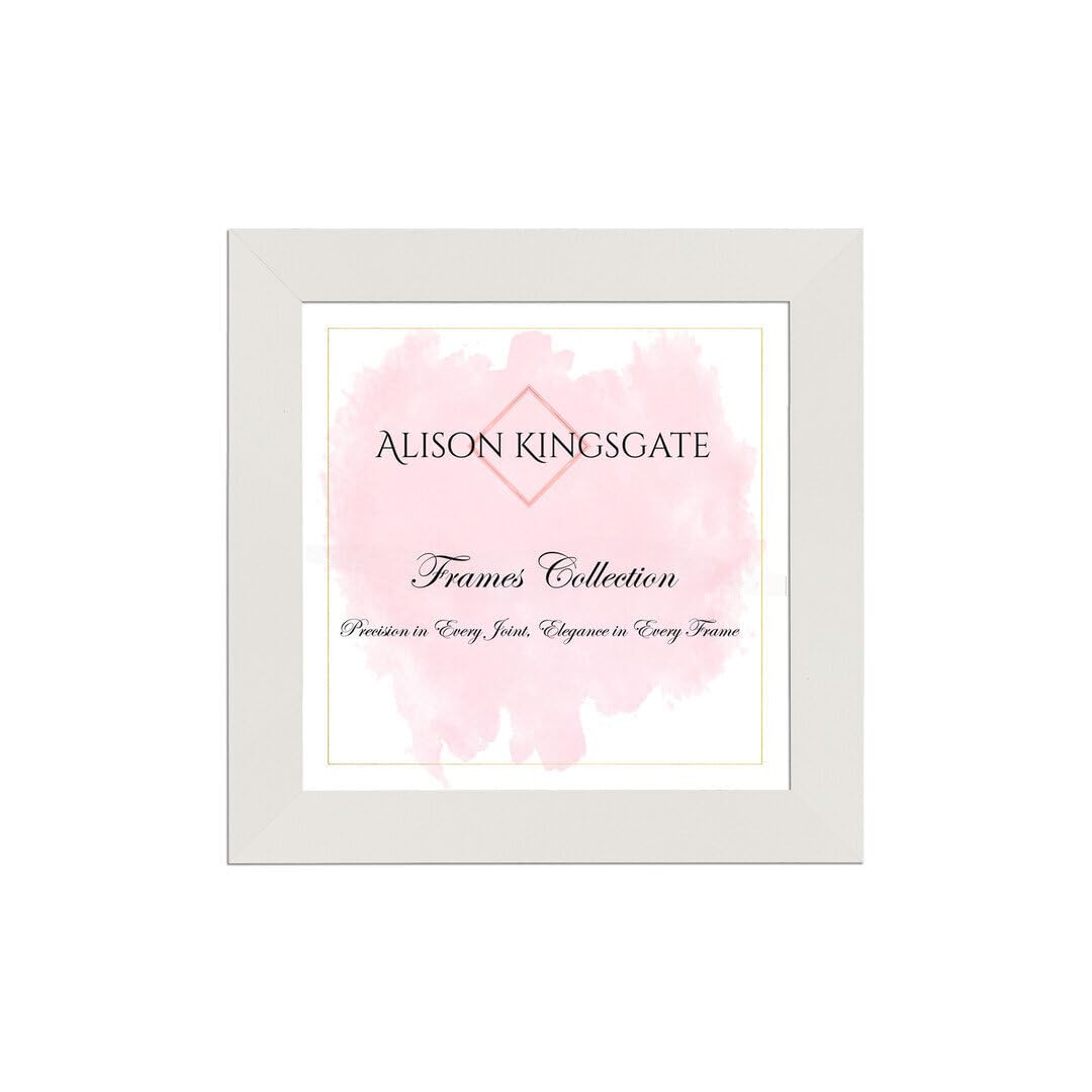 Alison Kingsgate Modern 11X11 White Picture Frames- Engineered Wood Photo Frame with Shatterproof Perspex Front- Ideal for Posters Certificates & Artwork- Wall Mount or Tabletop Display