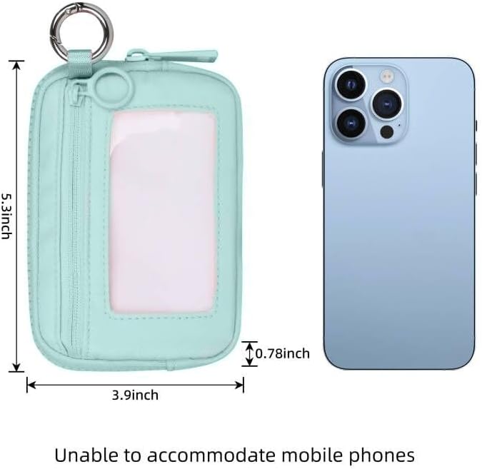 Didida The Iris Wallet Zip Card Case with ID Window Purses for Women Coin Purse with Zipper Mini Portable Keychain Wallet, Aqua Sky - Image 4