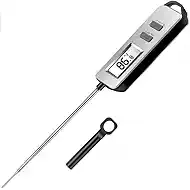 Digital Meat Thermometer, Paysean Instant Read Food Thermometer with 5.2" Probe, ±1°C High Accuracy Cooking Thermometer Auto-Off, LCD Display, for Kitchen, BBQ, Baking, Sourdough, Candy Making